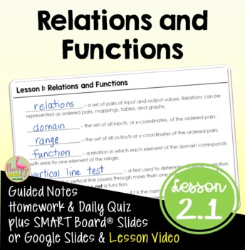 Preview of Relations and Functions (Algebra 2 - Unit 2)