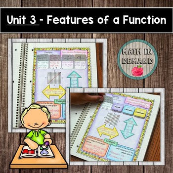 Preview of Algebra Interactive Notebook Unit 3 - Features of a Function