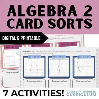 Preview of Functions Card Sort Bundle | Algebra 2