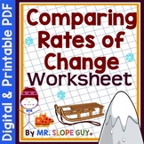 Finding and Comparing Rates of Change as Slope Worksheet