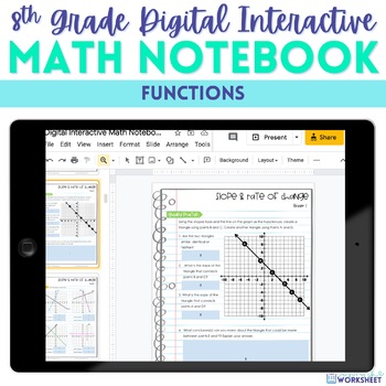 Preview of Functions Digital Interactive Notebook for 8th Grade Math Curriculum