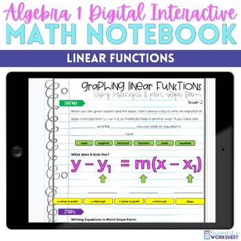 Preview of Functions Digital Interactive Notebook for Algebra 1