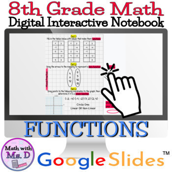 Preview of Functions Digital + Printable Interactive Notebook