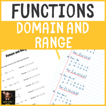 Preview of Functions - Domain and Range no prep lesson