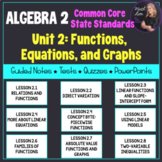 Functions, Equations, and Graphs (Algebra 2 - Unit 2 Lesso
