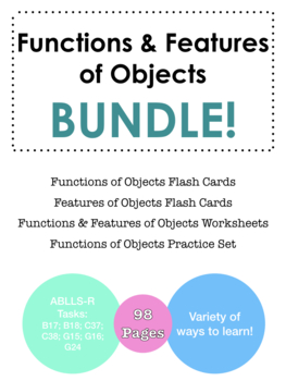 Preview of Functions & Features of Objects BUNDLE!! (flash cards; worksheets; task cards)