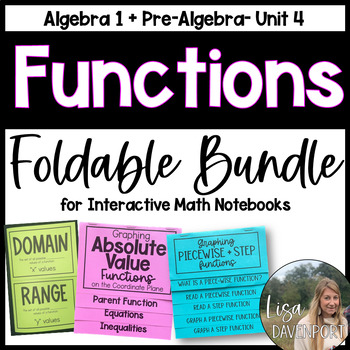 Preview of Functions Foldable Bundle for Interactive Notebooks