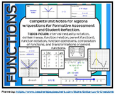 Functions Guided Notes for Algebra (Complete Unit)