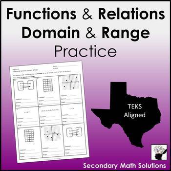 Preview of Functions & Relations, Domain & Range Practice