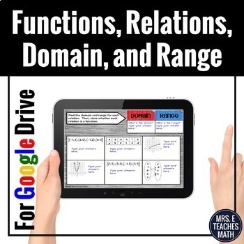 Preview of Functions Relations Domain and Range Digital Activity