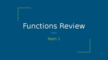 Preview of Functions Review: Math 1 /Algebra 1