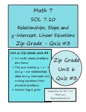 Math 7 Virginia VA SOL 7.10 Zip Grade Quiz #3 for Unit 6 F