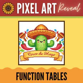 Preview of Functions Tables - Finding f(x) - Digital Pixel Art - Cinco de Mayo Theme