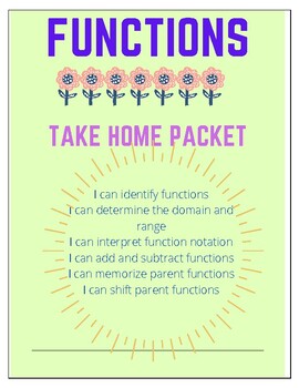 Preview of Functions - Take Home Packet