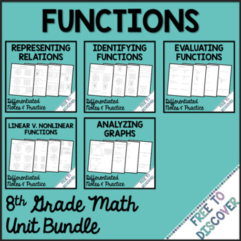 Preview of Functions Notes and Practice Bundle