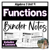 Functions - Editable Algebra 1 Binder Notes