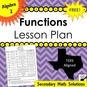 Preview of Functions Unit Lesson Plan for Algebra 2