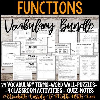 Preview of Functions Vocabulary *BIG* Bundle