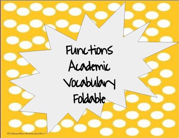 Preview of Functions Vocabulary Foldable