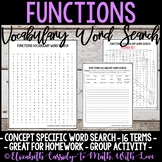 Math Vocabulary Word Search - Functions Unit - 8th Grade