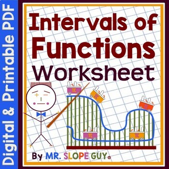 Preview of Functions Worksheet Describing Intervals