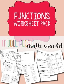 Preview of Functions Worksheet Pack