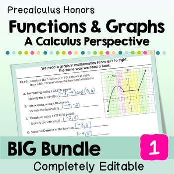 Preview of Functions and Graphs BIG Bundle (Unit 1 Precalculus)