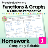 Functions and Graphs Homework (Unit 1 Precalculus)