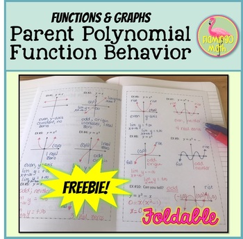 Preview of Parent Polynomial Function Behavior Foldable Freebie