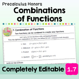 Combinations of Functions Lesson Unit 1 Precalculus