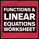 Functions and Linear Equations Worksheet
