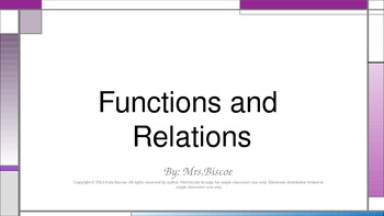 Preview of Functions and Relations
