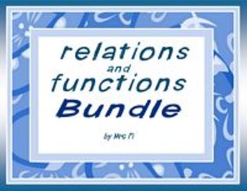 Preview of Functions and Relations - Bundled Lesson Plans