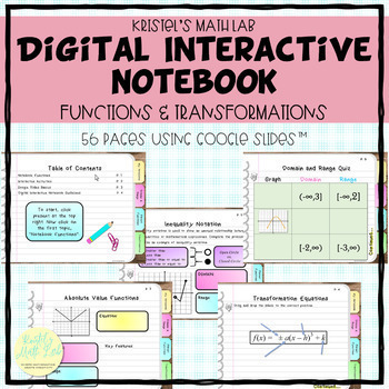 Preview of Functions and Transformations | Digital Interactive Notebook