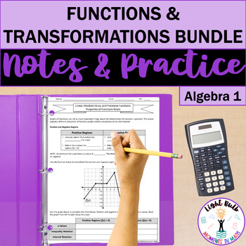 Preview of Functions and Transformations Guided Notes and Worksheets Bundle
