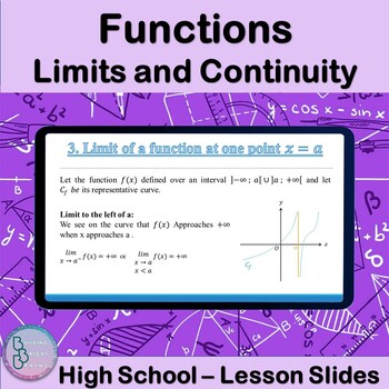Preview of Functions limits and continuity | High School Math PowerPoint Lesson Slides