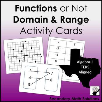 Preview of Functions or Not, Domain and Range Activity Cards