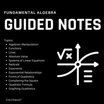 Preview of Fundamental Algebra Guided Notes Bundle