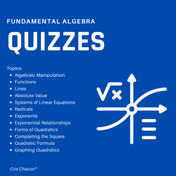 Preview of Fundamental Algebra Quizzes Bundle