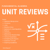 Fundamental Algebra Unit Review Bundle