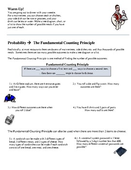 Preview of Fundamental Counting Principle Notes