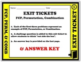 Exit Ticket - Fundamental Counting Principle, Permutation,