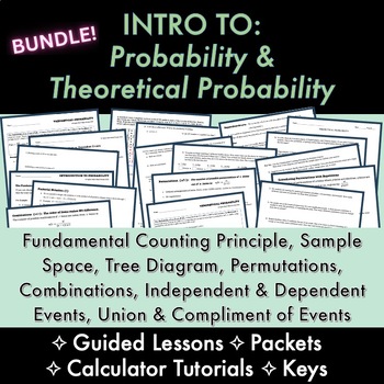 Preview of BUNDLE: Intro to Probability & Theoretical Probability LESSONS, PACKETS, KEYS