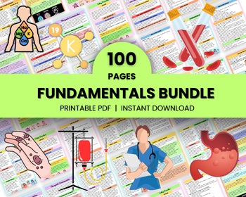 Preview of Fundamental Essentials Nursing Bundle 99+pages | Nursing Study Guide | Nursing