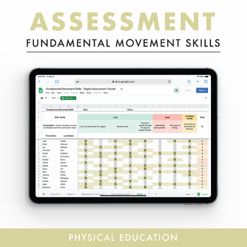 Preview of Fundamental Movement Skills Digital Assessment | Physical Education