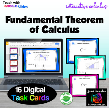 Preview of Fundamental Theorem of Calculus Definite Integrals Digital Task Cards