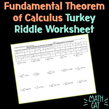 Preview of Fundamental Theorem of Calculus (FTC) Riddle Worksheet