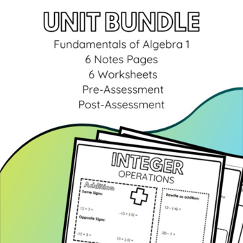 Preview of Fundamentals of Algebra 1 - Unit Bundle