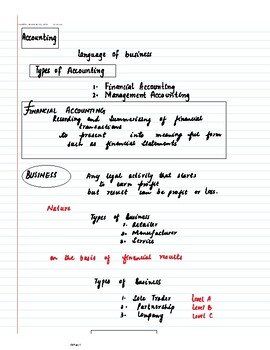 Preview of Fundamentals of Financial Accounting: A Comprehensive Handwritten Guide