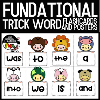 Preview of Fundational Trick Word, Flashcards and Posters